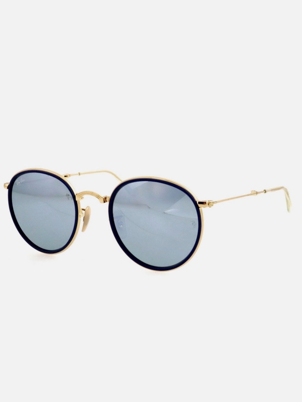 New RAY-BAN RB3517 001/30 51mm Gold Mirror Panto FOLDING Sunglasses Italy Unisex